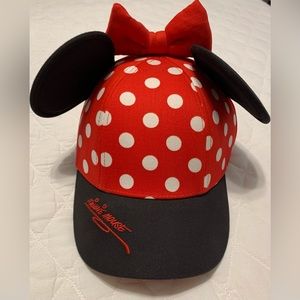 Disney Parks Minnie Mouse Polka Dot Baseball Cap